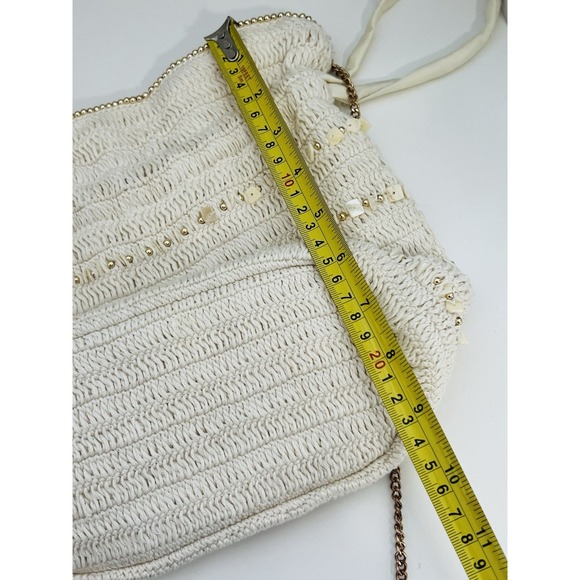 Lulus Beach Cream Beaded Woven Bucket Crossbody Bag With Adjustable Drawstrings - Picture 13 of 13